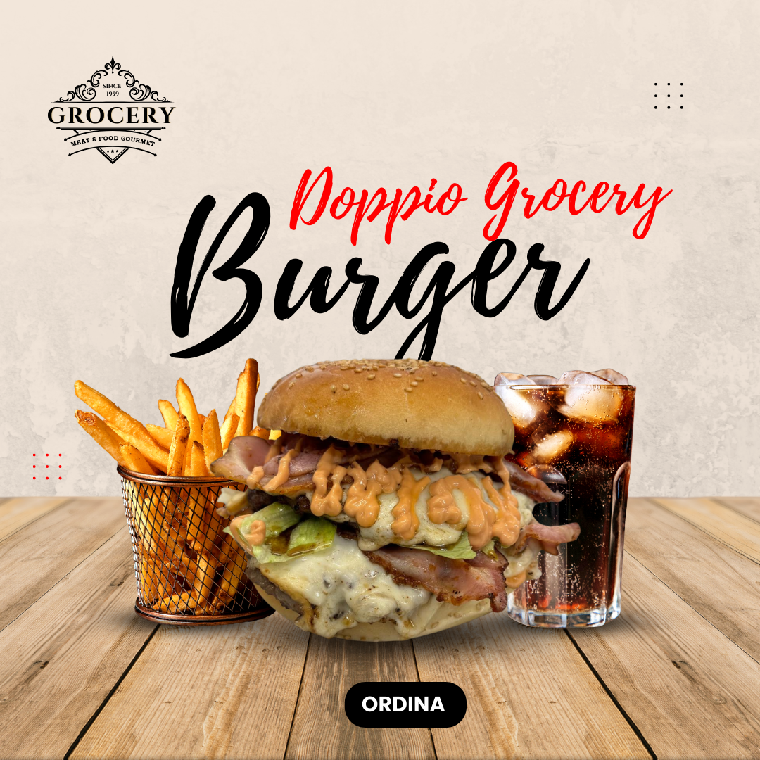 MENU Double Grocery Burger
